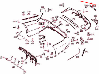 NEW MERCEDES-BENZ CLS C218 REAR BUMPER FOG LAMP MOLDING A2186980689 ORIGINAL