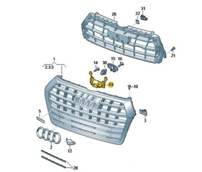 NEW AUDI Q5 80A FRONT VIEW CAMERA BRACKET HOLDER 80A853231A ORIGINAL