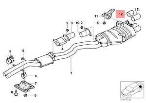 new bmw e46 cabrio coupe sedan wagon chrome tailpipe trim 7511434 18107511434
