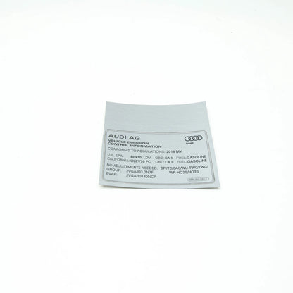 NEW AUDI A4 AVANT B9 EMISSION VALUES DATA PLATE 06M010533C ORIGINAL