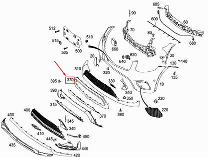 new mercedes-benz glc x253 	front bumper mount panel a2538856201 original