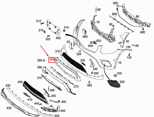 new mercedes-benz glc x253 	front bumper mount panel a2538856201 original