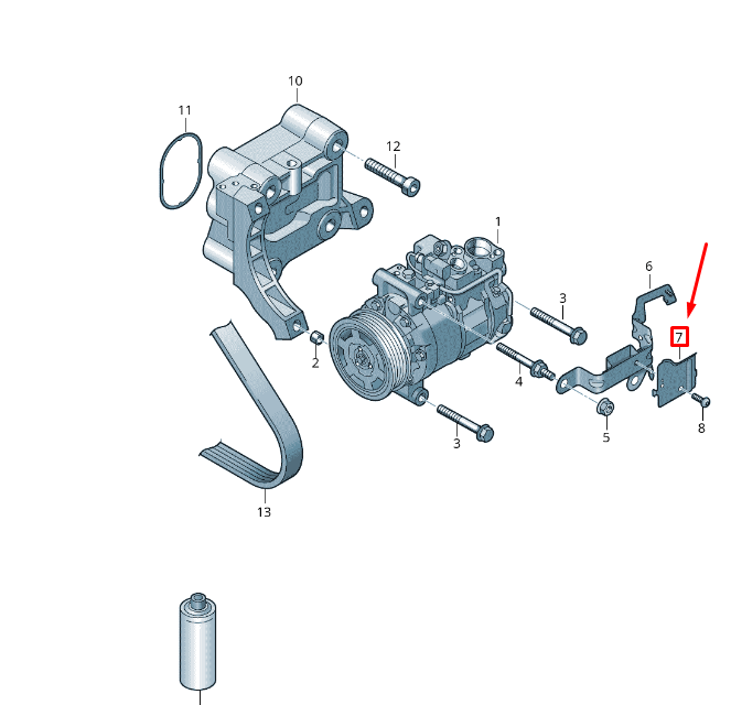 NEW VW TOUAREG 7P MK2 A/C COMPRESSOR PROTECTIVE PLATE 7P5816431 ORIGINAL