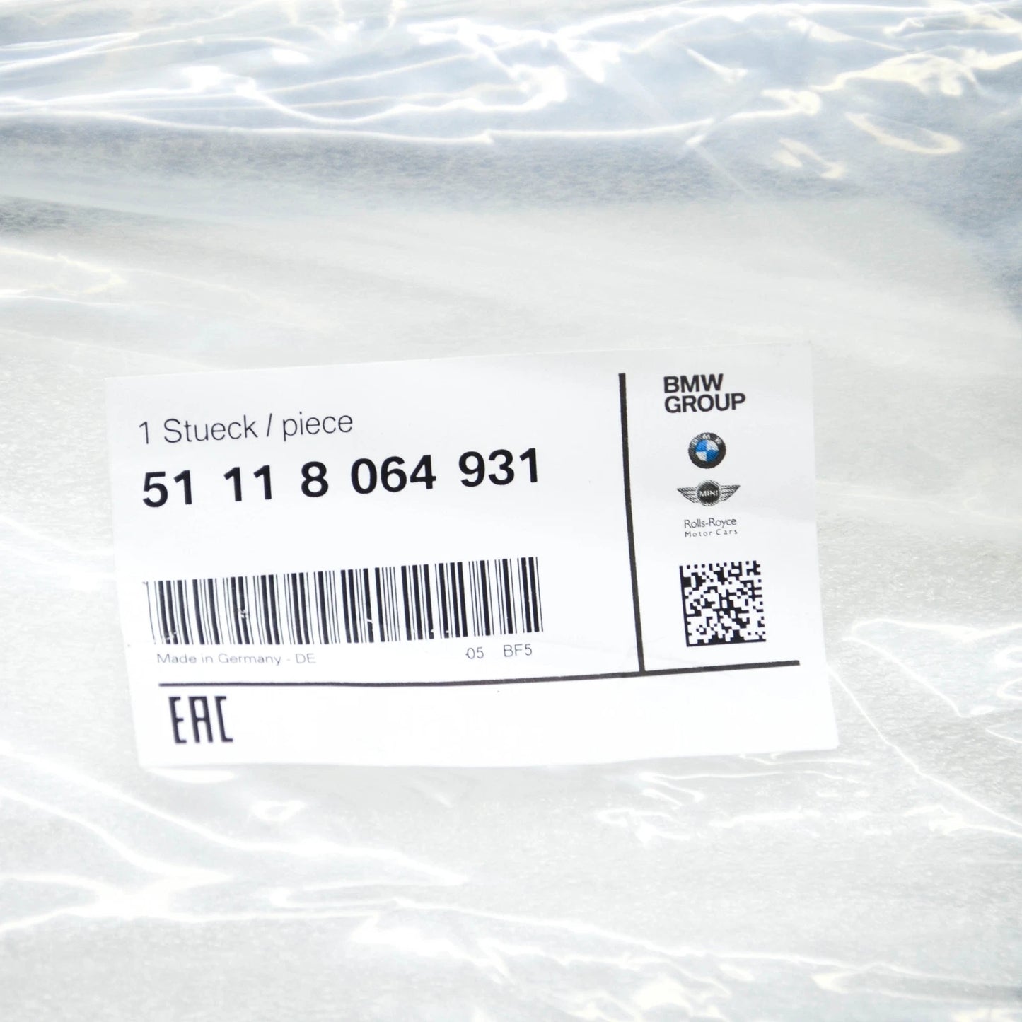 NEW BMW 5 G30 FRONT LOWER BUMPER AIR INTAKE GRILLE 51118064931 ORIGINAL