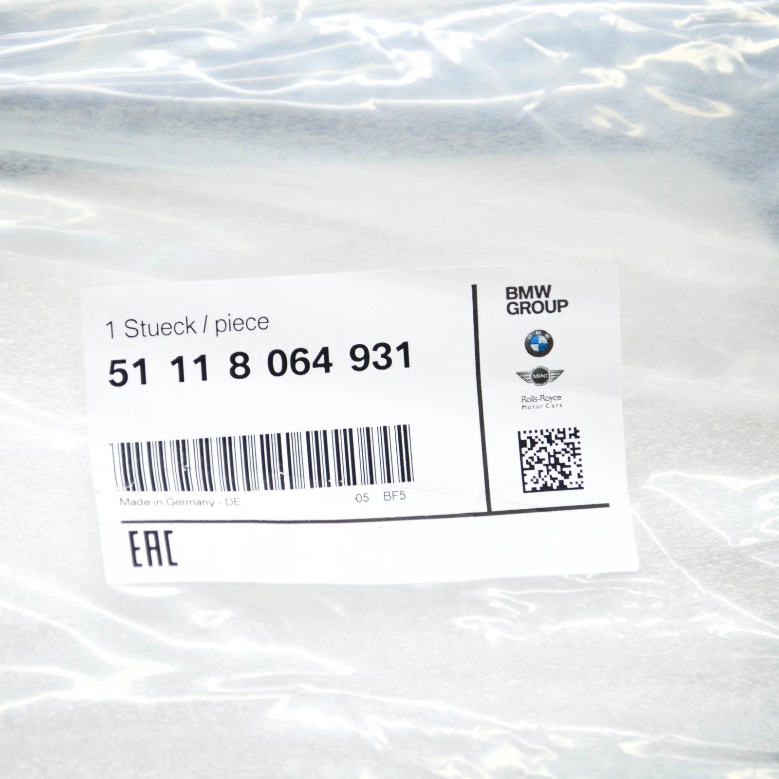 NEW BMW 5 G30 FRONT LOWER BUMPER AIR INTAKE GRILLE 51118064931 ORIGINAL