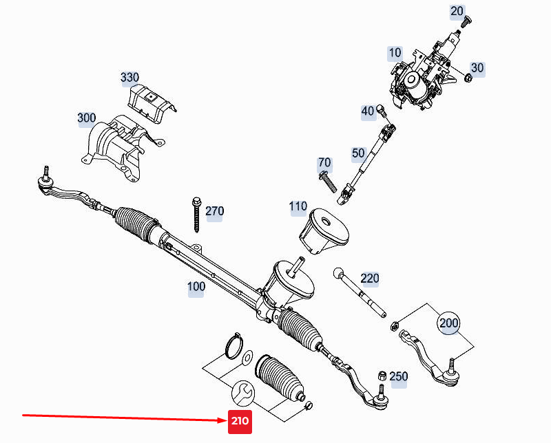 new mercedes-benz citan w415 steering gear boot a4154600096 original