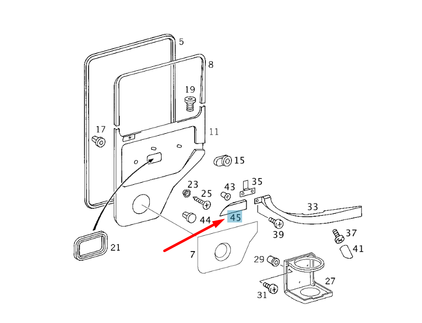 NEW MB G W463 REAR RIGHT DOOR PANEL RIGHT TRIM STRIP A46373702827101 ORIGINAL