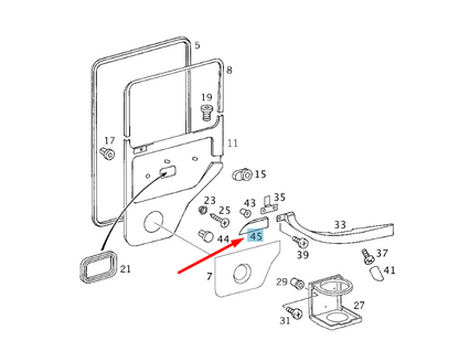 NEW MB G W463 REAR RIGHT DOOR PANEL RIGHT TRIM STRIP A46373702827101 ORIGINAL