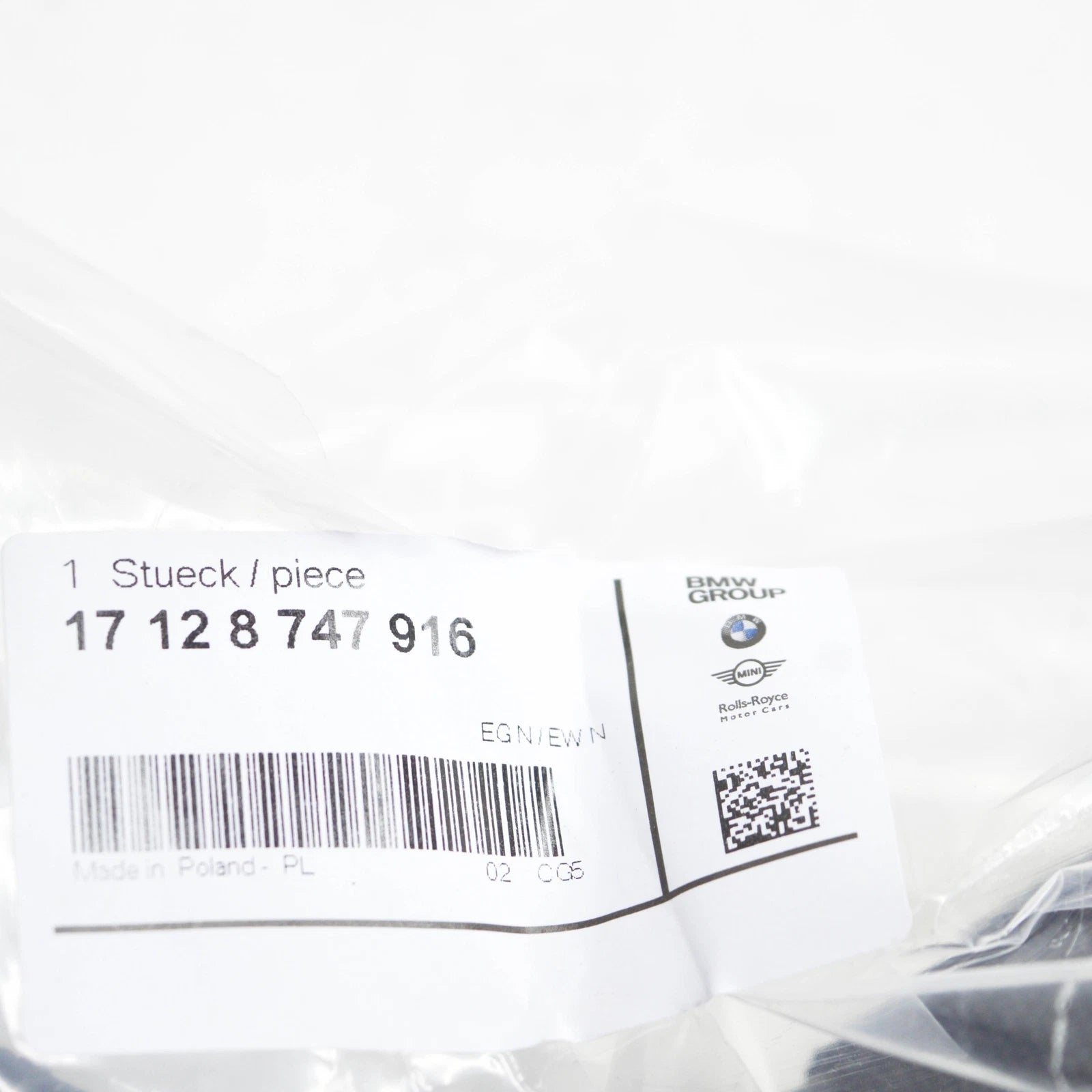 NEW BMW M5 F90 EXTERNAL RADIATOR COOLANT HOSE 17128747916 8747916 ORIGINAL