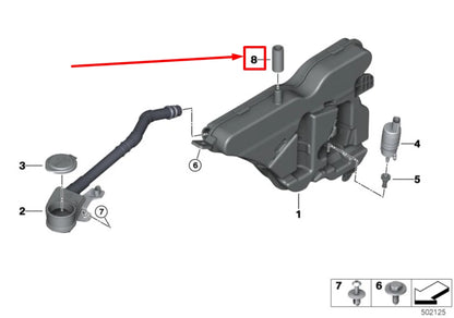 NEW BMW G20 WINDSH. CLEANING CONTAINER HOSE CONNECT. 61669878907 9878907