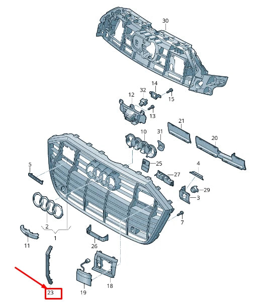 NEW AUDI A6 4A C8 LEFT RADIATOR GRILLE TRIM 4K9853229AT94