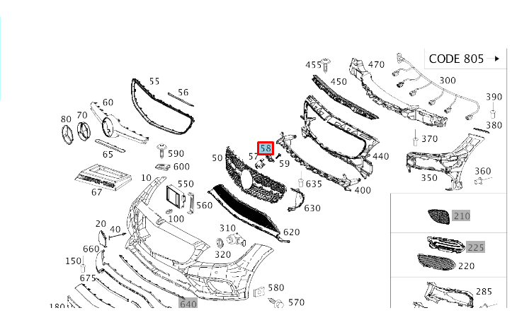 new mercedes-benz cls c218 amg front camera bracket a2188850800 original