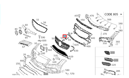 new mercedes-benz cls c218 amg front camera bracket a2188850800 original
