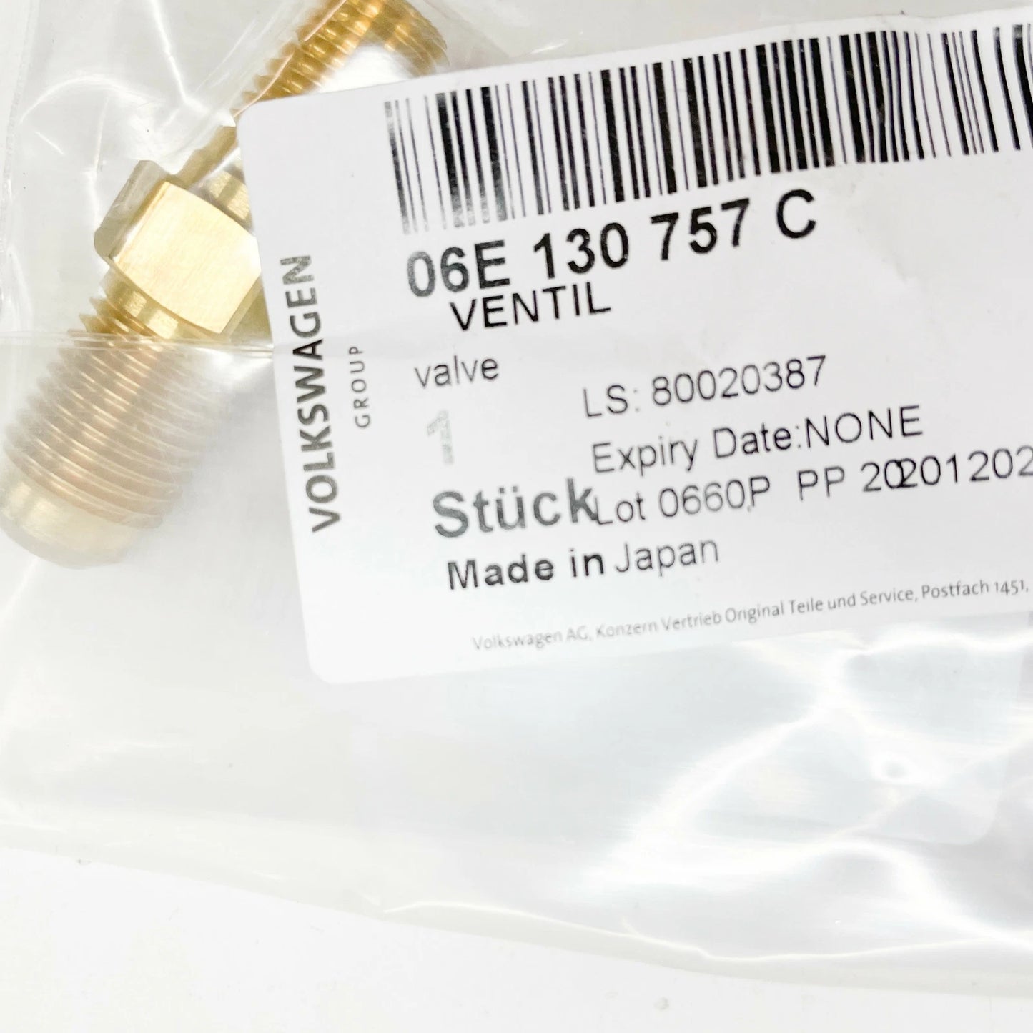 NEW AUDI A4 B7 FUEL PRESSURE RELIEF VALVE 06E130757C