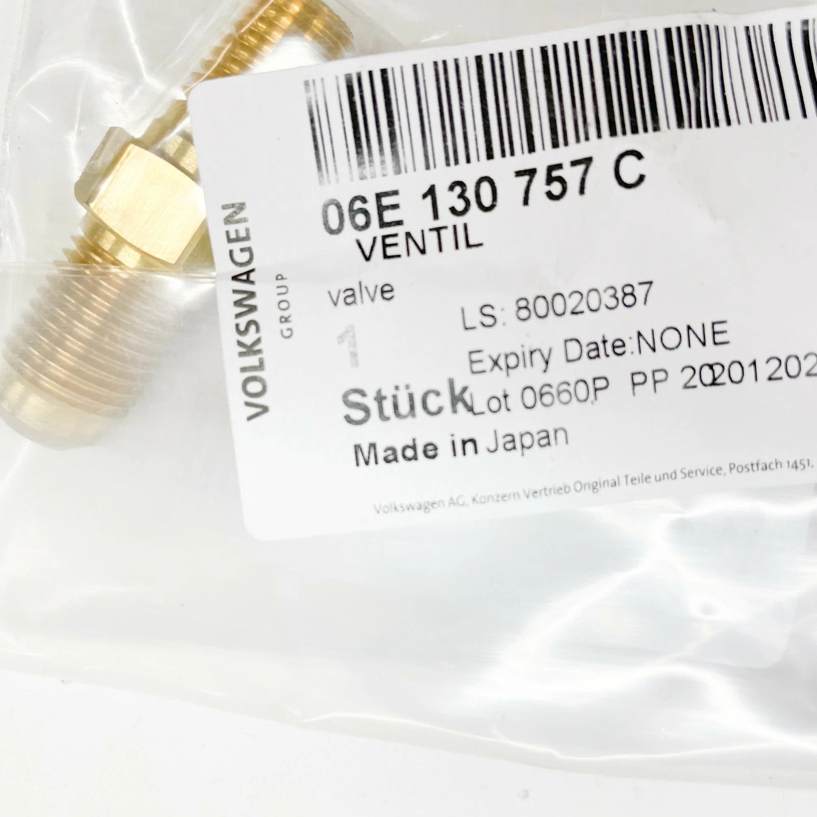 NEW AUDI A4 B7 FUEL PRESSURE RELIEF VALVE 06E130757C