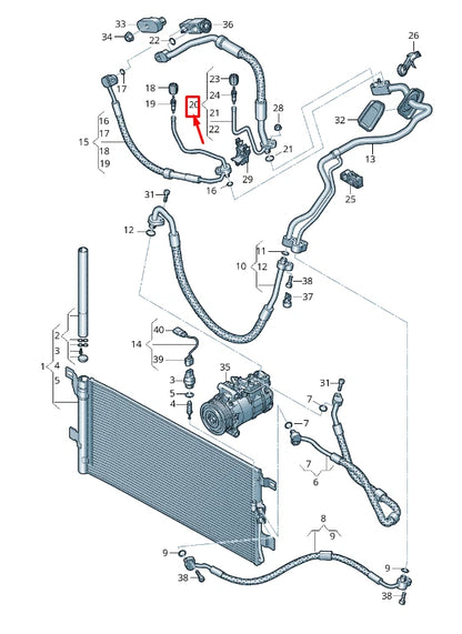 NEW AUDI Q5 FY A/C REFRIGERANT LINE RHD 80C820740 ORIGINAL