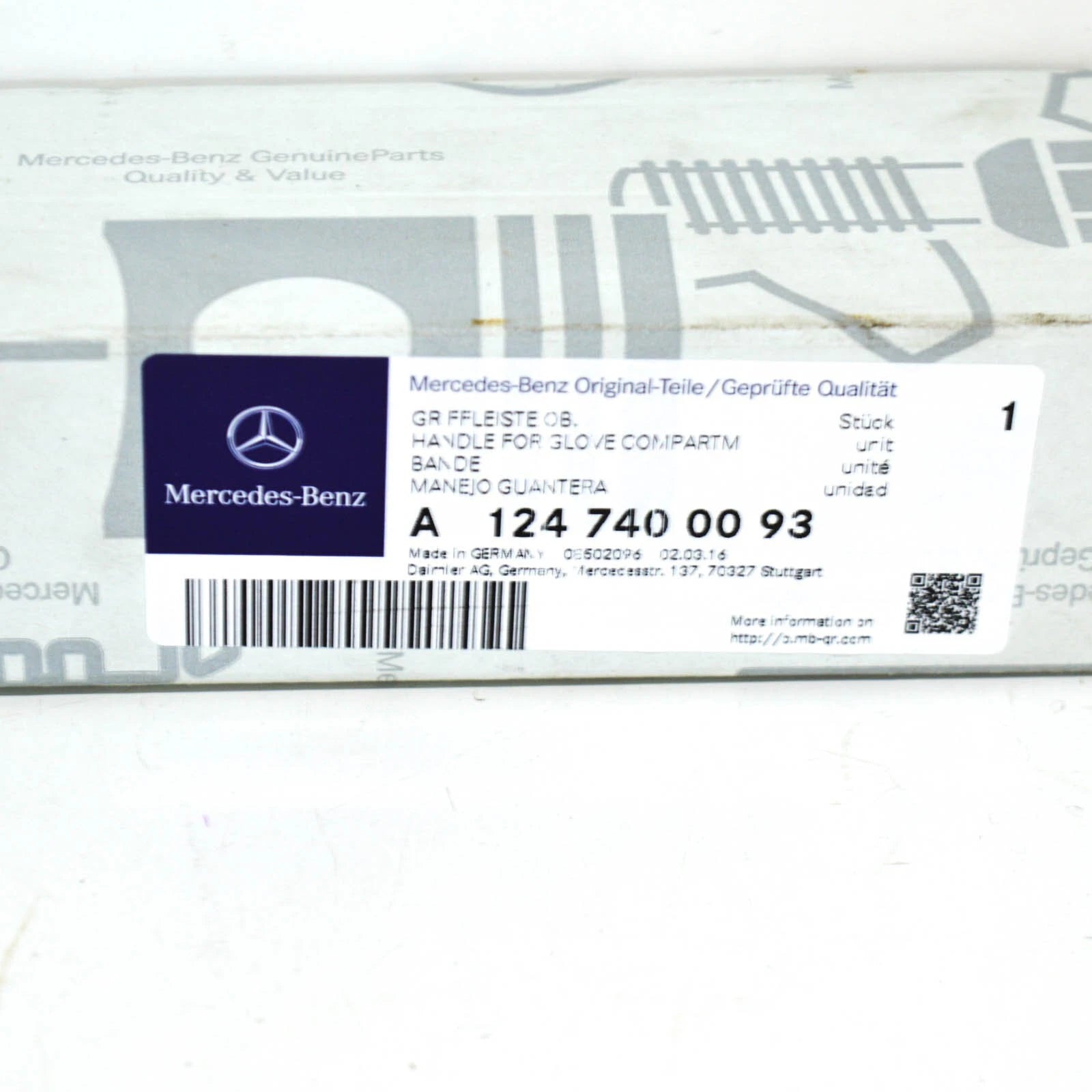 NEW MERCEDES-BENZ E W124 REAR PANEL DOOR TOP HANDLE A1247400093 ORIGINAL