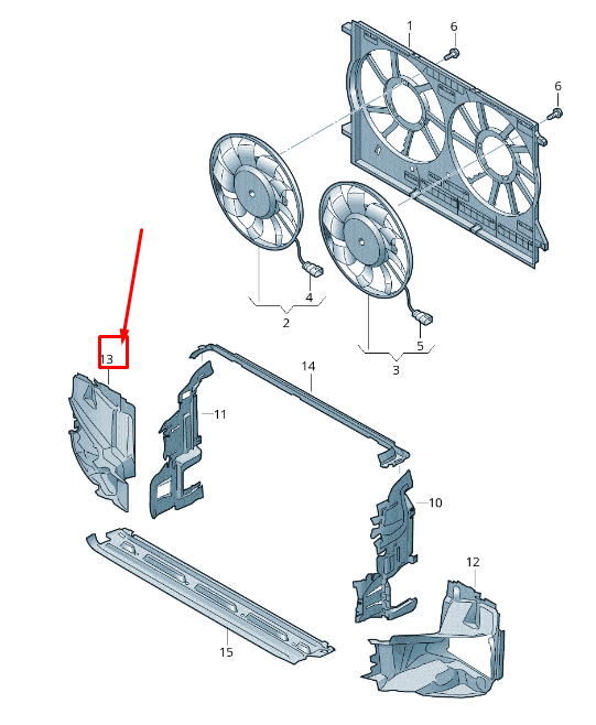 NEW AUDI A6 4A C8 RIGHT ENGINE RADIATOR AIR GUIDE 4K0121334A ORIGINAL