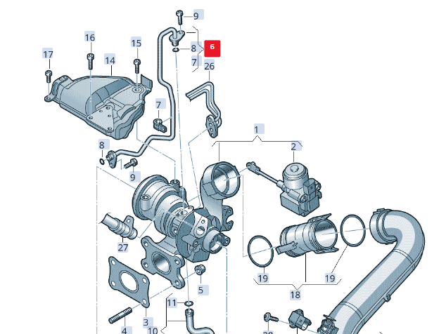 new audi a1 sportback 8x oil feed supply pipe 04e145140ae original