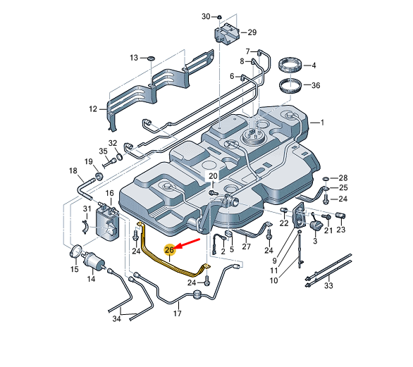 NEW VW TRANSPORTER VI T6 FUEL TANK FRONT TENSIONING STRAP 7H0201651C ORIGINAL