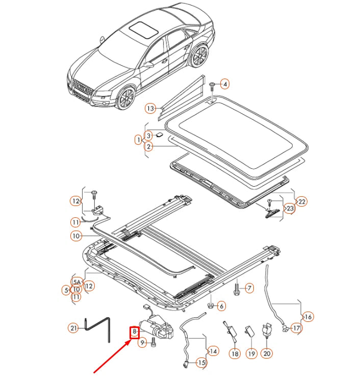 NEW AUDI A4 B8 SLIDING ROOF MOTOR 8K0959591B ORIGINAL