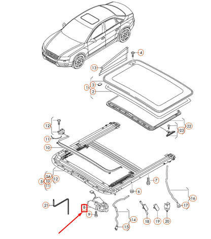 NEW AUDI A4 B8 SLIDING ROOF MOTOR 8K0959591B ORIGINAL