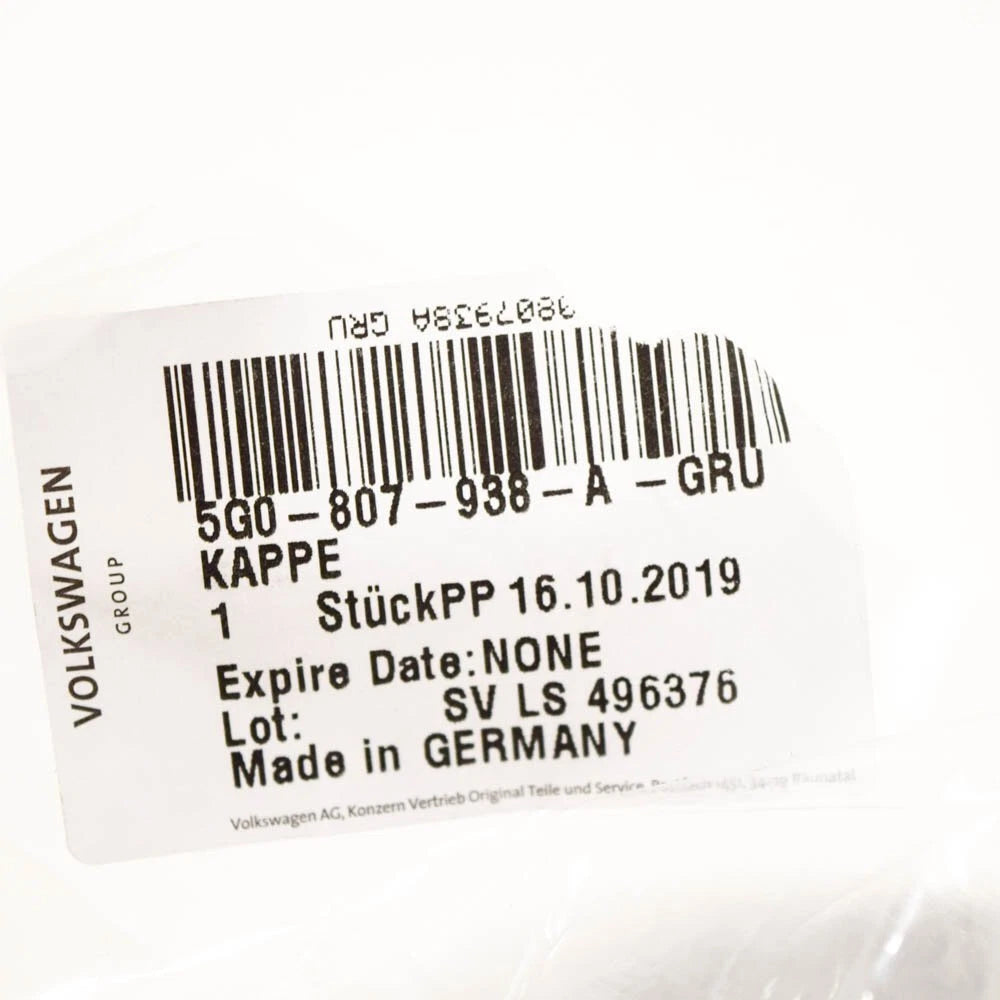 NEW VW GOLF MK7 FRONT RIGHT HEADLIGHT WASHER COVER CAP 5G0807938AGRU ORIGINAL