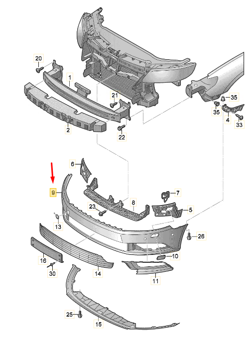 new volkswagen cc front bumper cover 3c8807217apgru original