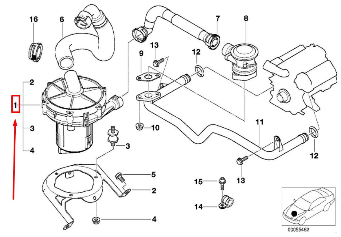NEW BMW X5 E53 SECONDARY AIR PUMP 1437910 11721437910 ORIGINAL