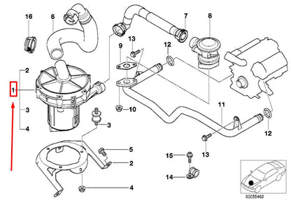 NEW BMW X5 E53 SECONDARY AIR PUMP 1437910 11721437910 ORIGINAL