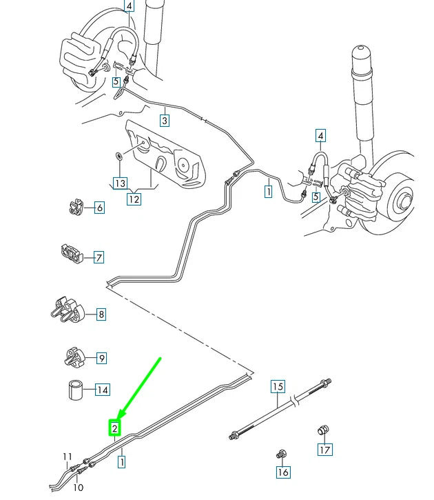 NEW VOLKSWAGEN PASSAT B8 3G REAR RIGHT BRAKE LINE 3Q0614742AJ