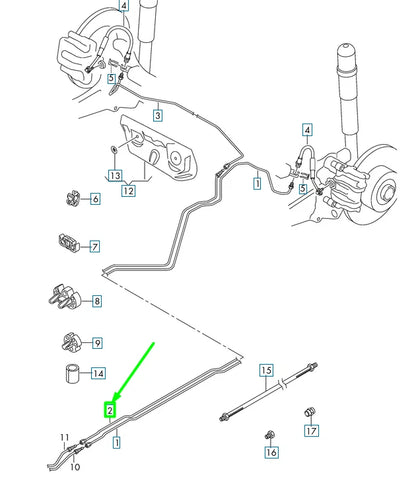 NEW VOLKSWAGEN PASSAT B8 3G REAR RIGHT BRAKE LINE 3Q0614742AJ