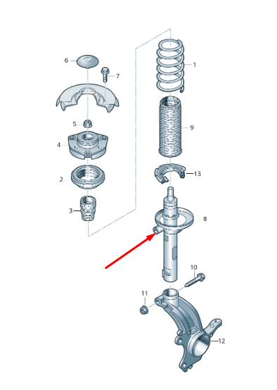new volkswagen golf mk7 front shock absorber 5q0413031ed original