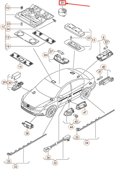NEW VOLKSWAGEN PASSAT B7 ROOF POTENTIOMETER 1K0959613C81U ORIGINAL
