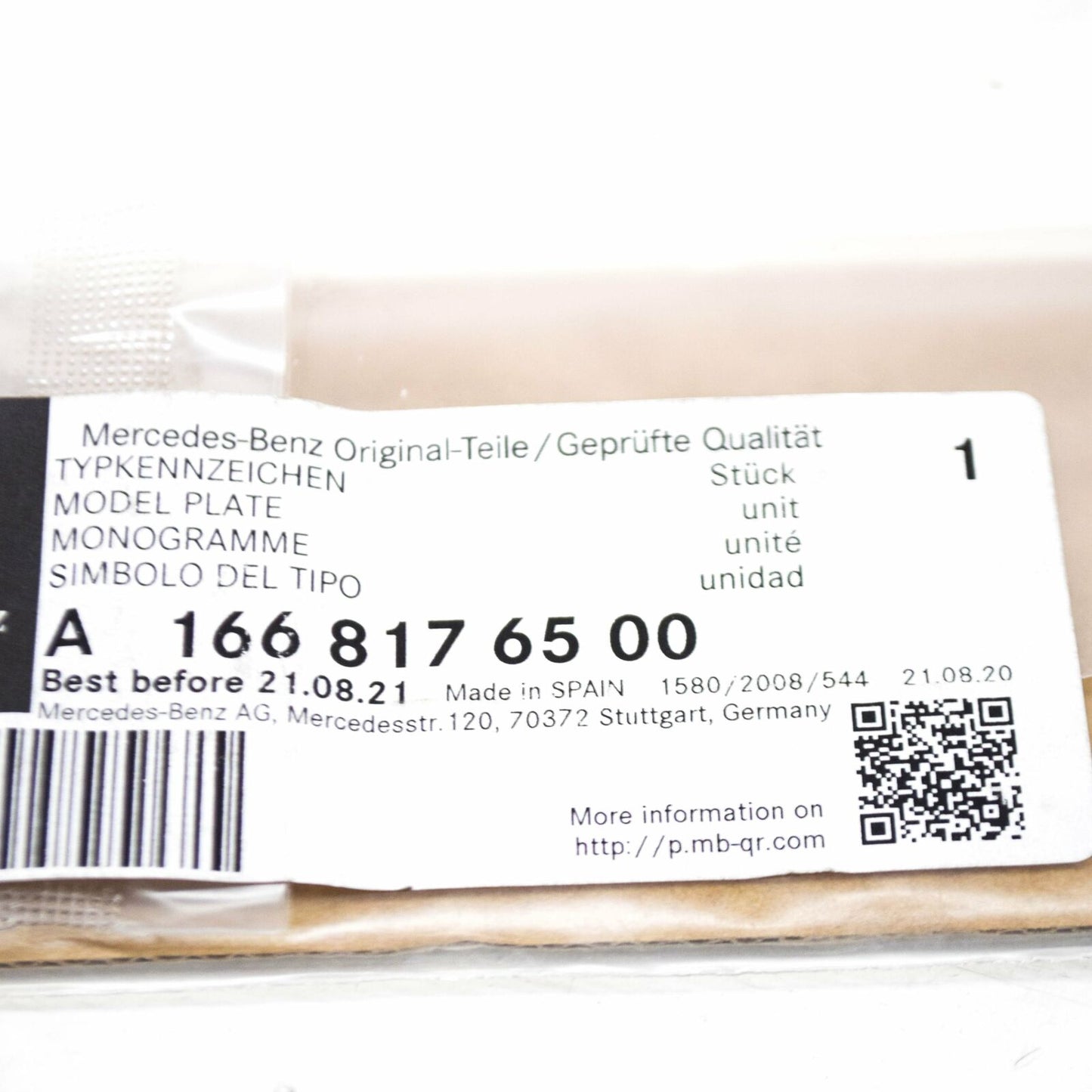 NEW MB GLE C292 AMG FRONT RIGHT WING EMBLEM BADGE A1668176500 ORIGINAL