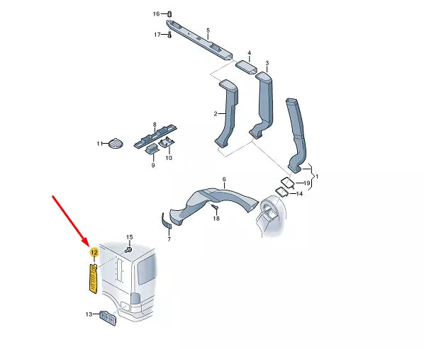 NEW VW TRANSPORTER T5 REAR RIGHT BODY VENT GRILLE TRIM 7H18155029B9 ORIGINAL