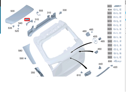 new mercedes-benz gle w167 left rear end door trim a1676940500 original