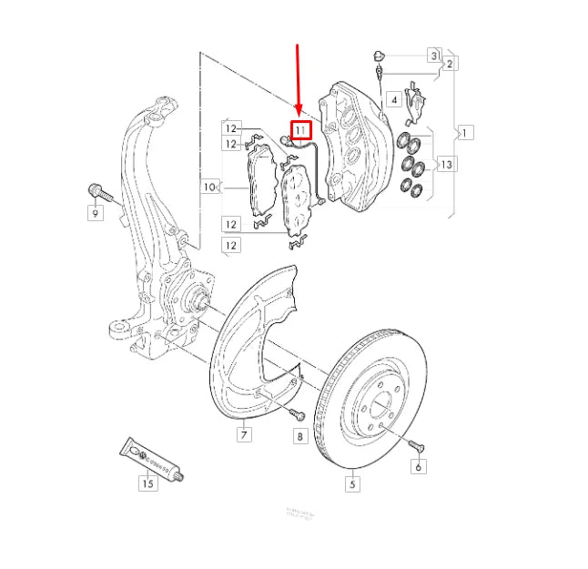 NEW VW TOUAREG CR FRONT BRAKE PAD WEAR INDICATOR SENDER WIRE 4M0615121AC