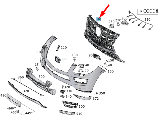 new mb gl x166 front bumper center basic carrier a1668852465 original