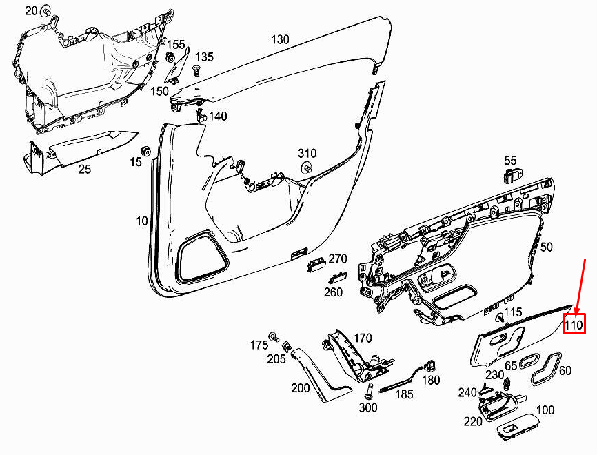 new mercedes-benz a w177 front right door trim a1777203001 original