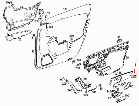 new mercedes-benz a w177 front right door trim a1777203001 original