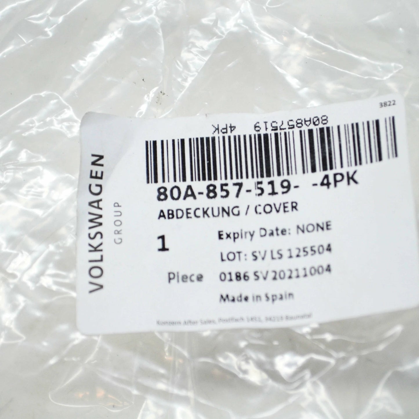 NEW AUDI Q5 80A FRONT INTERIOR REAR VIEW MIRROR UPPER TRIM 80A8575194PK ORIGINAL