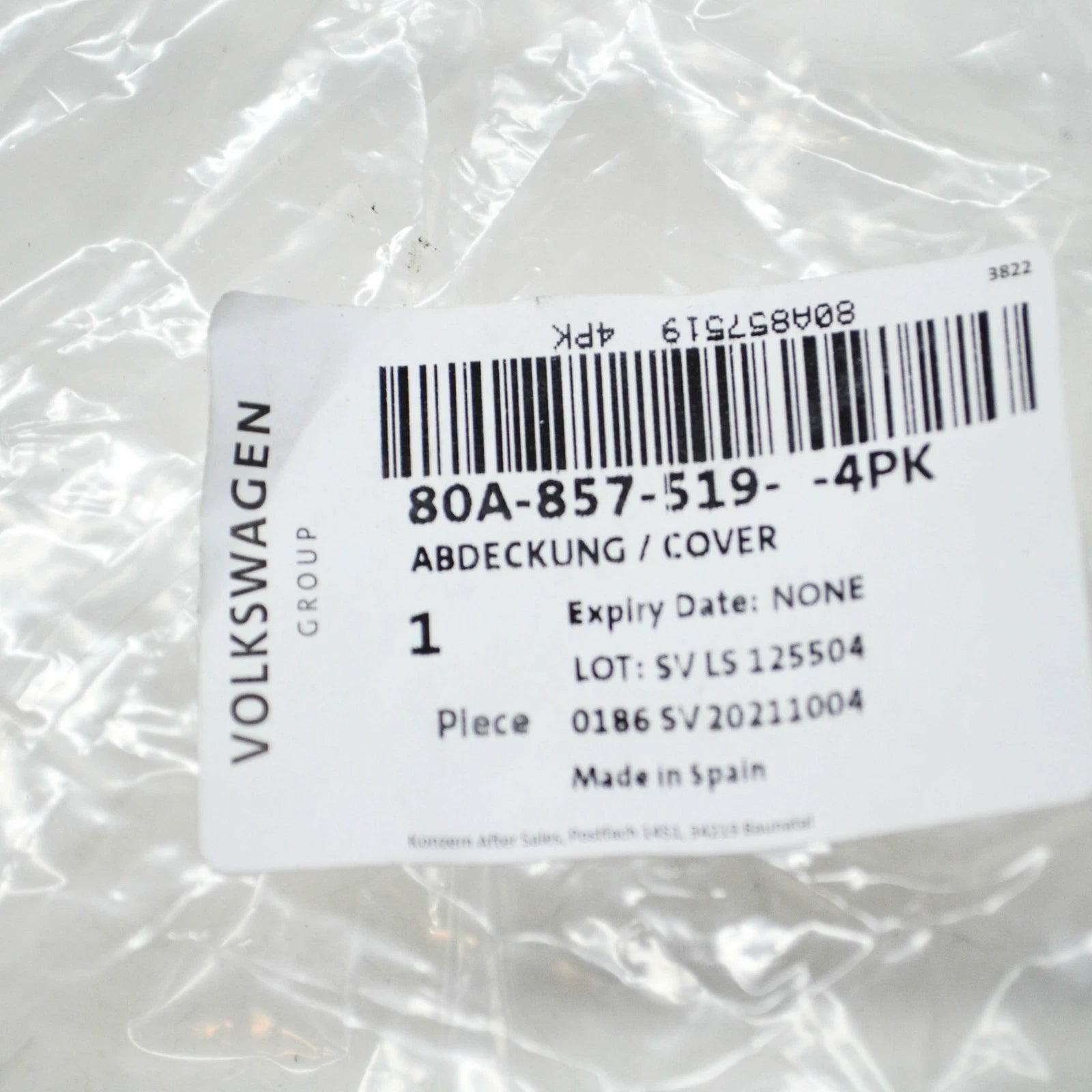 NEW AUDI Q5 80A FRONT INTERIOR REAR VIEW MIRROR UPPER TRIM 80A8575194PK ORIGINAL