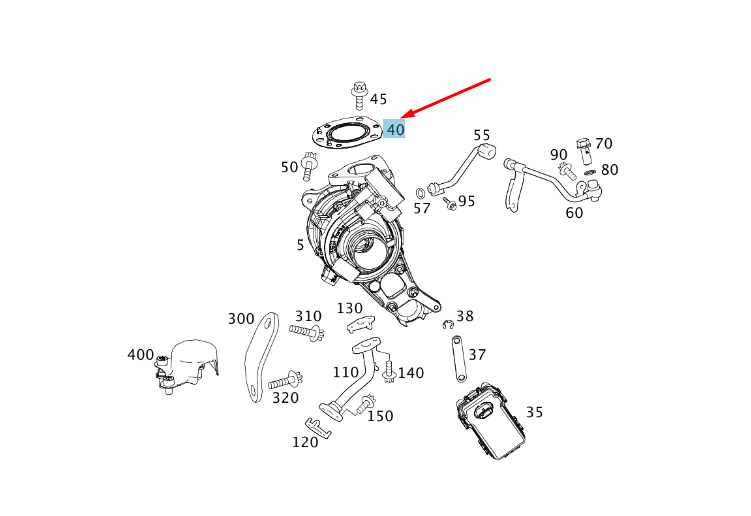 new mb b w246 turbocharger to exhaust manifold seal a6511420080 original