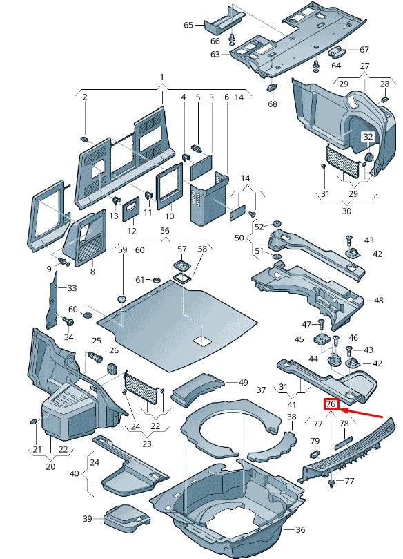 NEW AUDI A8 4H REAR CROSS PANEL TRIM 4H0863471B 4PK 4H0863471B4PK