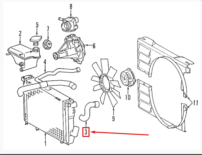 NEW MERCEDES-BENZ E-CLASS W124 UPPER RADIATOR COOLANT HOSE A1245019282 ORIGINAL