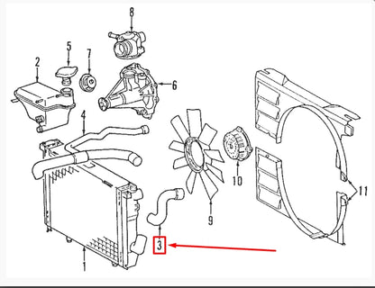 NEW MERCEDES-BENZ E-CLASS W124 UPPER RADIATOR COOLANT HOSE A1245019282 ORIGINAL