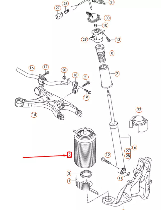 NEW AUDI A6C7 REAR RIGHT AIR SPRING 4G0616002AA ORIGINAL