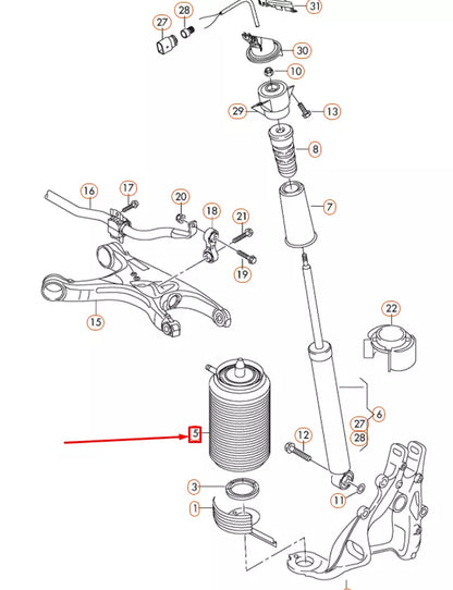 NEW AUDI A6C7 REAR RIGHT AIR SPRING 4G0616002AA ORIGINAL