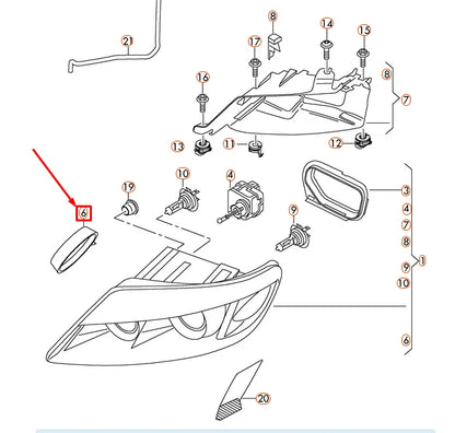 NEW AUDI Q7 4L HEADLIGHT LAMP ROUND CAP 4L0941607 ORIGINAL